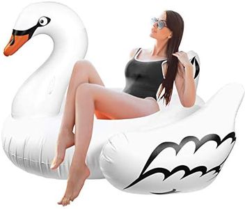 Greenco Giant Inflatable Swan Pool Float Lounger, Giant Swan Pool Float, Pool Floatie Swan for Pool Parties, Pool Water Toys, Inflatable Pool Floats 75"