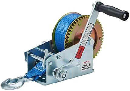 OPENROAD Boat Winch 3500lbs Hand Winch, with 32ft Blue Strap and 2 Speed switchable, for Boat Trailer Towing Winch