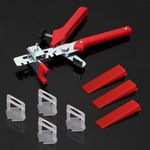 501 Pcs Tile Leveling System, Tile Leveling System 2mm Spacer/Clips 400Pcs & Tile Level Wedge 100Pcs &Tile Leveling Plier 1Pcs, for Professional Ceramic Tile and Stone Wall Floor Installation