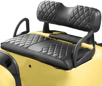 ZOOMYIN Diamond Golf Cart Seat Covers for EZGO RXV OEM Ordinary Seat Cushion, Vinyl Leather Seat Cover, No Stapler Required,Black Stitching