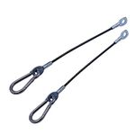 J Bryant 10" Cable Machine Extension Gym Cables (2 Pcs) with Stainless Steel Carabiner for LAT Pull Cable Extension Home Gym Pulley System