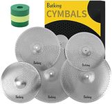 Batking low volume cymbal pack 60%-70% 14/16/18/20” quiet cymbals practice set of 5 pcs Practice