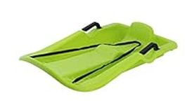 Superio Downhill Snow Sled with Brake Handles for Kids and Adults, 35" Long Sled with Poly Rope, Light Green