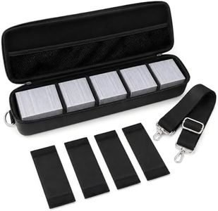 Comecase Card Case Storage Bag, Holds Up to 1500 Cards, Portable Game Card Holder with 4 Removable Dividers & Shoulder Strap, Trading Card Storage Case Compatible with Popular Card Games - Black
