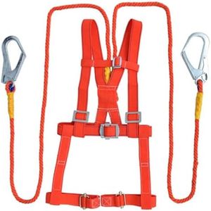 MTSDM Safety Harness Fall Protection, Climbing Harness, Men Full Body Construction Harness with 6.5 ft Double Hook Lanyard for Fire Rescuing Caving Rock Climbing Rappelling High-altitude Work
