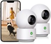 AOSU 2K Security Camera Indoor, 3MP Baby Monitor Pet Dog Camera, One-Touch Call, Support 5G & 2.4G WiFi, 360° Pan-Tilt Motion Tracking, Home Surveillance Camera, Night Vision, Compatible with Alexa