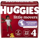 Huggies Size 4 Diapers, Little Movers Baby Diapers, Size 4 (22-37 lbs), 22 Count (Packaging May Vary)