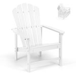 Mguio Adirondack Chair, HDPE All-Weather Adirondack Chair, Patio Stackable Chair, Patio Adirondack Chair, Plastic Fire Pit Chair for Lawn Outdoor Porch Garden Backyard Deck