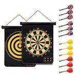 HelaCueil Magnetic Safe Dartboard Ø38cm /15-inch with 12 darts - for Children and Adults Dartboard