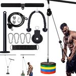 Pulley Cable Machine Attachments System Upgraded DIY LAT and Lift Weight Pulley Attachment Home Gym Equipment Workout for Pull Downs, Biceps Curl, Forearm, Shoulder (100''Cable + Upgraded Pin)