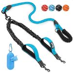 Slowton Double Dog Leash No Tangle - 360° Swivel Heavy Duty Reflective Lead with Two Padded Handles Dual Dog Splitter, Comfortable Shock Absorbing Walking Training for 2 Large Dogs(25-150 lbs)