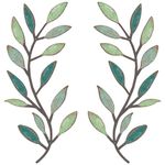 Zhengmy 2 Pieces Metal Tree Leaf Wall Decor Vine Olive Branch Leaf Wall Art Living Room, Hallway Wall Decor Outdoor Decoration(Vibrant Colors)