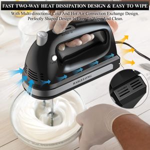 BAIGELONG 300W Hand Mixer – Black Electric Kitchen Mixer