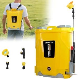 Battery Powered Knapsack Sprayer 20L,100PSI Pressure Spray Compatible With Dewalt 20V Battery,Backpack Sprayer With 4 Nozzles,5.3Gal for Garden,Spraying & Cleaning(No battery)