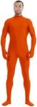 Aniler Men's and Women's Headless Spandex Bodysuit Zentai Jumpsuit Halloween Dress Up Party Cosplay Unitard Body Suit (Medium, Orange)