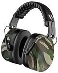 Vanderfields Adult Noise Cancelling Headphones for Loud Construction Sounds and Shooting Range, Easily Adjustable Foldable Hearing Protection with 32dB SNR Attenuation for Noisy or Stressful Environment, Camouflage green, Medium