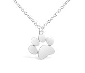 Rosa Vila Dog Paw Print Necklace for Dog Lovers, Dog Jewelry, Puppy Necklaces for Women (Silver Tone)