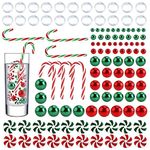 120pcs Christmas Vase Filler, Floating Vase Filler Christmas Christmas Vase Filler Beads Candy Cane Christmas Vase Filler Pearl with 6000pcs Water Gel Beads for Home Dinning Table Decorations