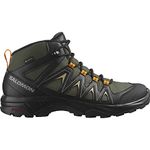 Salomon X Braze Mid Gore-Tex Men's Hiking Waterproof Shoes, Hiking essentials, Athletic design, and Versatile wear, Olive Night, 8