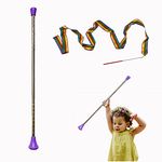 Twirling Baton 21 Inches Marching Baton Spinning Dance Baton Metal Gymnastics Parade Stick for Child in Majorette (Purple)