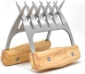 ﻿﻿Joeji's Kitchen Set of 2 Meat Shredder Bear Claws with Robust Wooden Handles - Stainless Steel - Ideal for Chicken Pulled Pork Beef BBQ and More