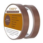 OSFT Coated Fabric Teflon Tape High Heat Teflon Adhesive Tape High Temperature Teflon Tape for Vacuum, Hand and Impulse Sealers Machine Sealing Tape 0.13mm Thickness (1/2 Inch x 33 Feet) (1)