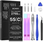 (Upgraded Version) Battery for iPhone 5S/5C, BOANV Ultra High Capacity New 0 Cycle iPhone 5S/5C Battery Replacement with Professional Replacement Tool Kits