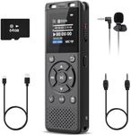 Tonfarb 64GB Digital Voice Recorder with Playback,Audio Recording Device for Lectures Meeting/Classes/Interviews,Tape Recorder with Voice Activated,Password,Noise Reduction,A-B Repeat,MP3 Player Etc
