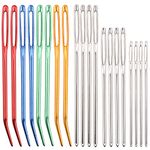 20 Pcs Yarn Needle Set, Stainless Steel Crochet Needle Darning Needles Wool Needles Sewing Large-Eye Blunt Needles for Knitting Crochet Projects