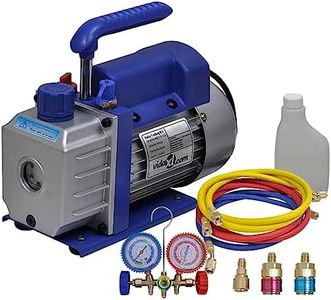 vidaXL Vakuumpumpe Einstufig mit 2-Wege-Verteiler-Manometer Set Vacuumpumpe Unterdruckpumpe Vacuum Kompressor Pumpe Klimaanlagen Monteurhilfe