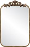 Barnyard Designs Vintage Antique Gold Mirror - Ornate Rectangular Metal Baroque French Wall Mirror for Home Decor - Great for Living Room or Bedroom (Rectangular / 20" x 30")