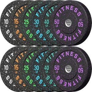 HANDBODE 2-Inch High-Bounce Bumper Plate, Olympic Weight Plates 340 lb Set