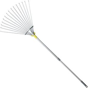 Jardineer 63 inch Lightweight Garden Leaf Rake for Lawns, Adjustable Yard Rake for Leaves, Metal Lawn Rake with 23" Expandable Bigger Head.Ideal Garden Tools Gifts. One Year Warranty