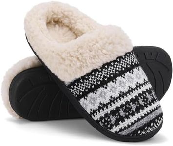 Evshine Women's Warm Knit Fuzzy Slippers Soft Memory Foam House Shoes