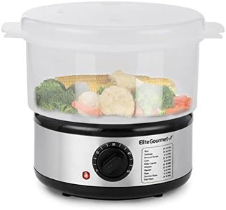 Elite Gourmet EST250 2.5 Quart Electric Compact Mini Food Vegetable Steamer, 400W with BPA-Free Tray, Auto Shut-off 60-min Timer, Veggies, Seafood, Chicken, Egg Cooker and more