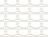 HEALLILY Coat Hanger 20 Pcs Doll Clothes Hangers Miniature Wire Hangers, Metal Hangers for Doll Dress Necklaces (6.5CM Golden) Clothes Hanger