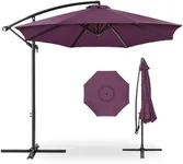 Best Choice Products 10ft Offset Hanging Market Patio Umbrella w/Easy Tilt Adjustment, Polyester Shade, 8 Ribs for Backyard, Poolside, Lawn and Garden - Amethyst Purple