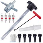 Quick Change Tire Valve Tool Kit,Tire Valve Stem Core Quickly Replacement Tool Kit,Perfect Tool for Replacing Leaky Valves in Cars,ATVs,Trucks,Motorcycles, etc.with 5 TR413 Valve,4-Way Valve Tool