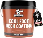 Liquid Rubber Cool Foot Deck Coating - Solar Protection Deck Paint, Non-Toxic Multi-Surface Cool Decking Sealant, Easy to Apply, Pale Brown, 1 Gallon