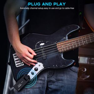 LEKATO Wireless Guitar System – WS100 Rechargeable Transmitter & Receiver