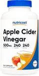 Nutricost Apple Cider Vinegar Capsules 500mg, 240 Vegetarian Capsules - Natural, Vegetarian, GMP, Non-GMO and Gluten Free