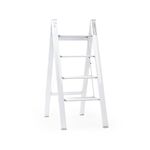 Corvids 4-Steps Premium Folding Step Stool | 2-Year Warranty | Wide Anti-Slip Pedal, Portable Lightweight Aluminum Step Ladder for Home and Office Use (White)