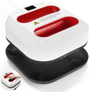 Portable T-Shirt Heat Press Machine 9.6" x 9.6" – Compact Heat Press for HTV Vinyl, Sublimation & Heat Transfer Projects on Shirts, Hats, Bags and Fabric Crafts (Red-Large)