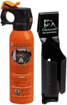 UDAP Pepper Power Bear Spray Self Defense Deterrent with Griz Guard Holster for Camping, Hiking, Fishing, Powerful Blast Pattern, 30 ft Fog Barrier, Safety Orange, SOG, 7.9 oz