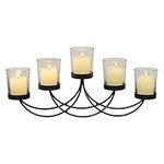 Briarwood Black Metal Votive Candelabra, Decorative Candle Centerpiece, Elegant Candle Holders, Centerpiece for Weddings, Parties, Dining Table, and Mantel