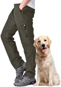 Toomett Men's Snow Pants Skiing Winter Insulated Soft Shell Outdoor Fleece Lined Hiking Pants with Zipper Pockets,MH4409,earth tone,42