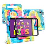 HDE iPad Mini 6 Case Kids Shock Proof Cover with Built-in Screen Protector Handle Stand for 6th Generation iPad Mini 2021 (8.3 Inch) - Tie Dye