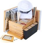 BEEINN 8 Frame Bee Hive Starter Kit and Beekeeping Tools Kit, Beehive Boxes Kit with Screened Bottom Board, Supplies Starter Kit Includes Beekeeping Jacket, Bee Pro Feeder, Bee Smoker Kit Etc