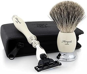 Uomo Depilazione Rasatura Kit Tasso Capelli Pennello da Barba & 3 Design Rasoio da Uomo Natale Regalo Natalizio con Viaggio Depilazione Custodia