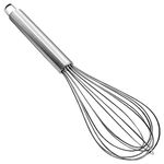 Kuber Industries Multiuses Stainless Steel Kitchen Utensil Balloon Shape Wire Whisk, Egg Beater, Kitchen Tool, 25cm (Silver), Standard